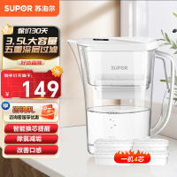 苏泊尔(SUPOR)过滤净水器 家用滤水壶自来水过滤器净水壶自来水家用厨房净水器滤水器滤水壶UF01白色一壶四芯