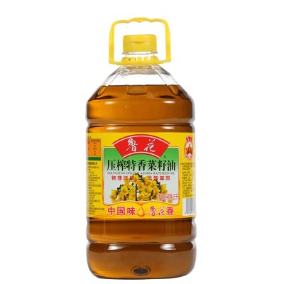 鲁花 食用油 低芥酸特香菜籽油 5L /桶 (新老包装随机发放)