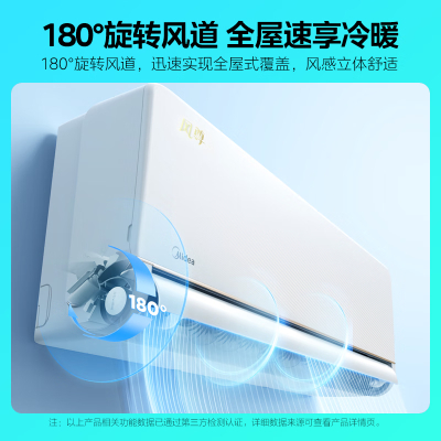 [当天秒发]美的空调 1.5匹 风尊 舒享版KFR-35GW/N8MXC1-J1 新一级能效 变频冷暖 智能 壁挂式空调