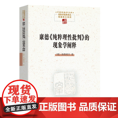 康德《纯粹理性批判》的现象学阐释 中国现象学文库·现象学原典译丛·海德格尔系列 [德]海德格尔 著 溥林 译 商务印书馆