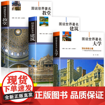 正版3册图说世界著名教堂建筑大学全球有代表性的各式经典伟大的建筑教堂建筑的概况结构特点特色和功能揭秘中外名建筑书籍