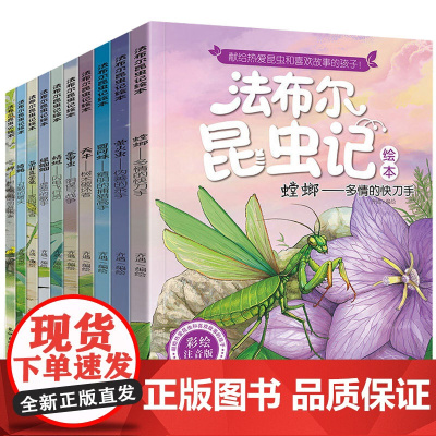 正版法布尔昆虫记 彩绘注音版 一年级课外书读二三年级6-12岁少儿图书科普百科全套10册小学生十万个为什么故事儿童绘本书