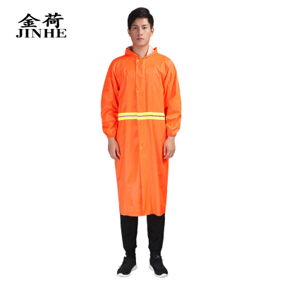 金荷 雨衣 长款雨衣 005连体雨衣 骑车雨衣 橙色 4XL