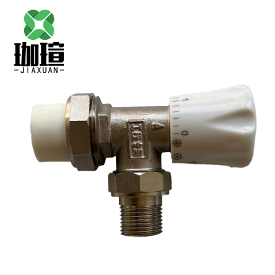 珈瑄 角式手动温控阀 暖气温控阀配件黄铜控温铝塑调温角阀小背篓温控阀 DN15 单位:个