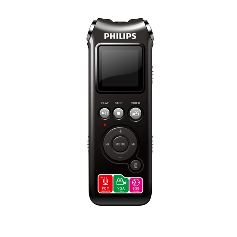 飞利浦(PHILIPS)VTR8000 8GB高清数字降噪录音笔摄像录像笔视频多功能专业高清会议录音笔
