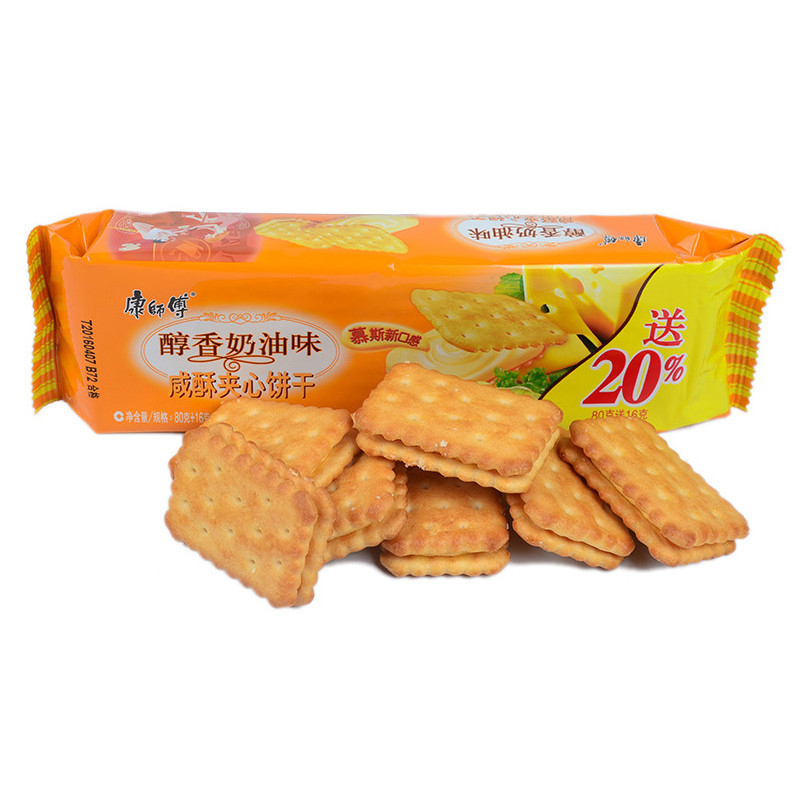 康师傅 咸酥夹心饼干(醇香奶油味)80g/袋