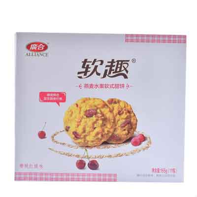 广合 软趣 燕麦水果软式甜饼(樱桃红提味)165g/盒 11包