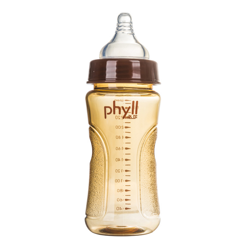 phyll/必尔 韩国进口PES婴儿奶瓶宝宝宽口径奶瓶带吸管手柄 防摔 260ml