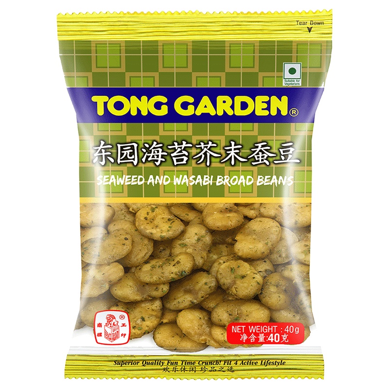 东园(Tong Garden) 海苔芥末蚕豆 40g 泰国原装进口食品