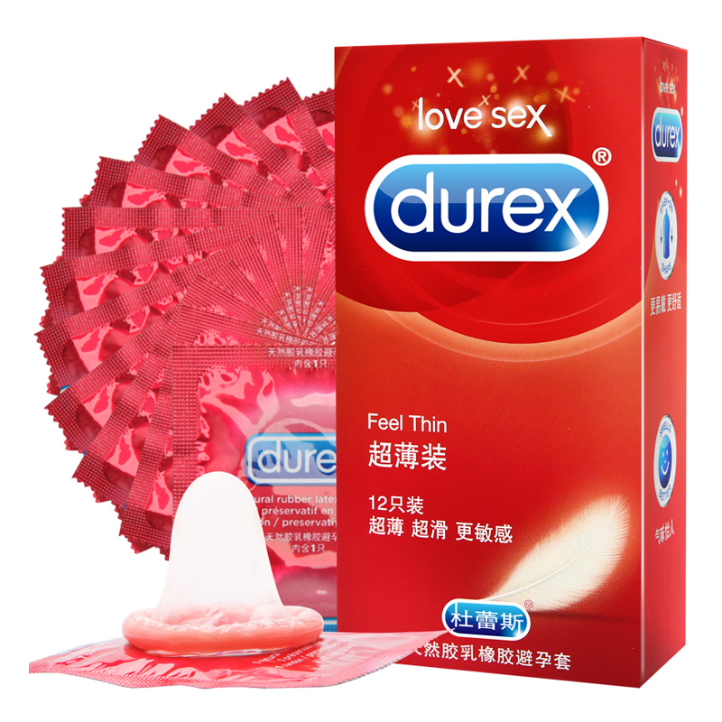 杜蕾斯(Durex) 避孕套 超薄12只装送随机6只共18只装 超薄款安全套套 男用成人情趣计生用品byt