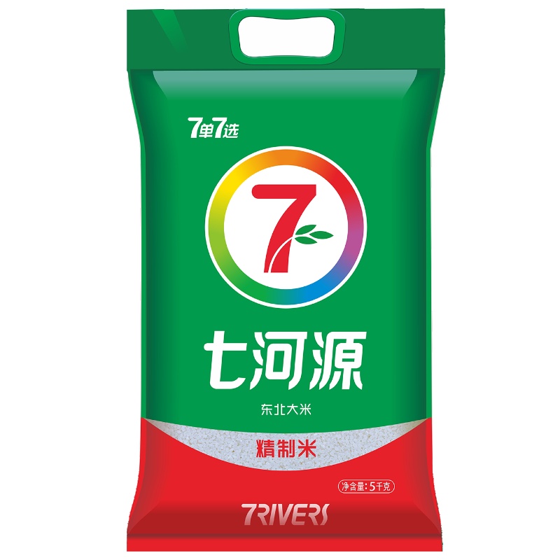 七河源 精制米5kg 国产食品 粮油 大米 东北大米 圆粒米