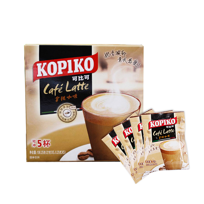 KOPIKO 可比可拿铁咖啡5杯(5入)印尼进口速溶咖啡