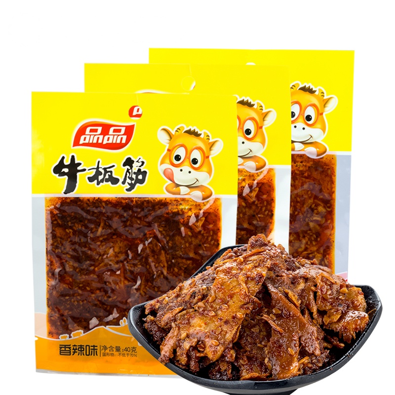 品品 牛板筋 爽口薄片 香辣味40g