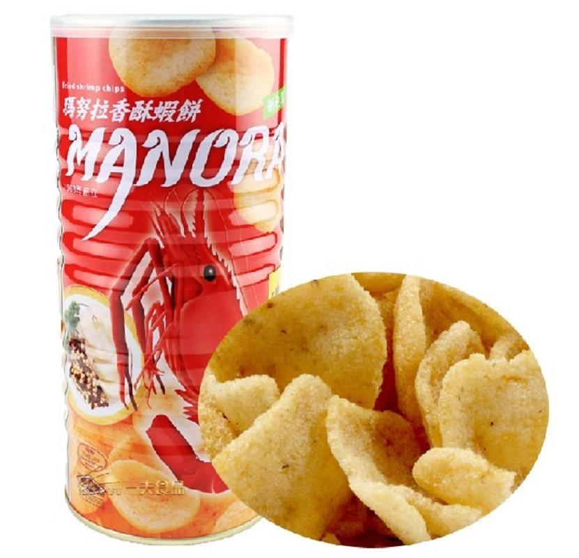 马努拉 牌香酥虾味木薯片(膨化食品) 100g/罐