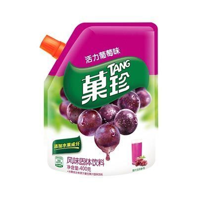 菓珍果味冲饮固体饮料壶嘴装活力葡萄味400g/袋 亿滋出品