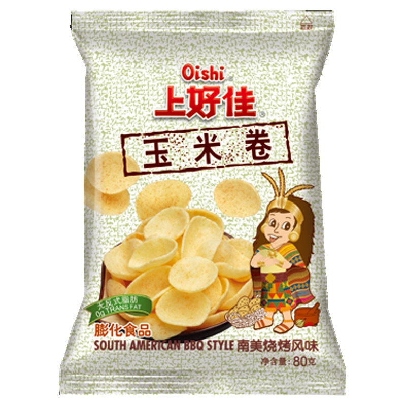 上好佳 玉米卷 南美烧烤风味 膨化食品 80g