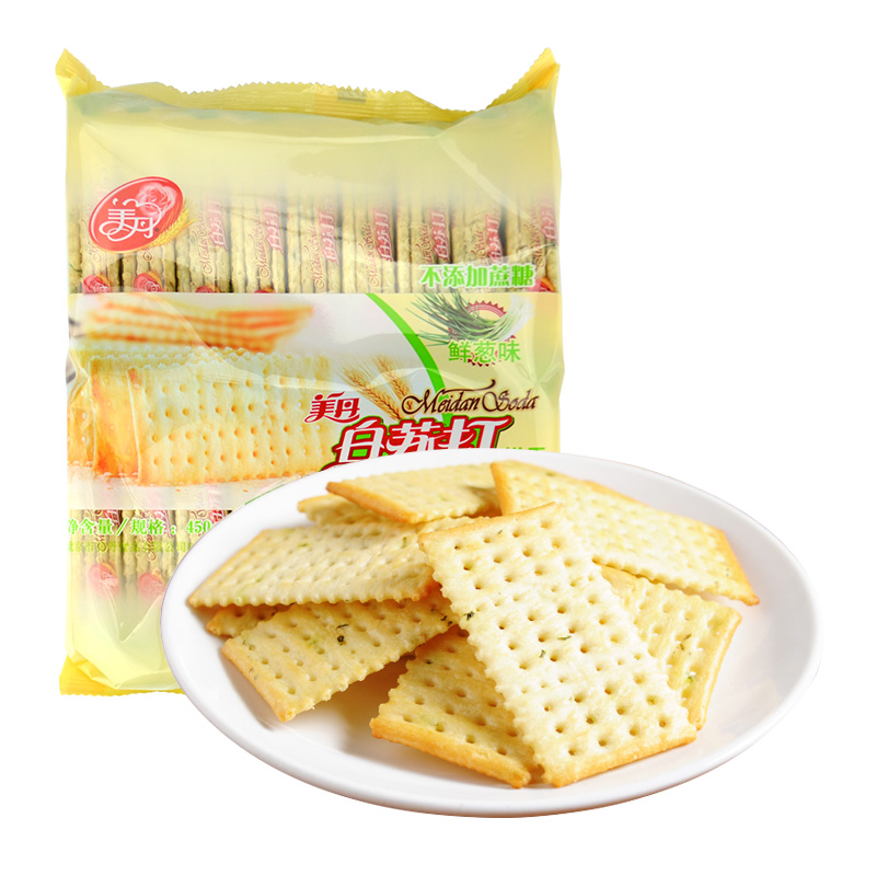 美丹白苏打饼干鲜葱味450g