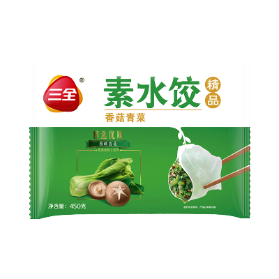 三全 素水饺 香菇青菜口味 450g 馅料饱满面皮劲道 方便速食 营养美味 快手料理