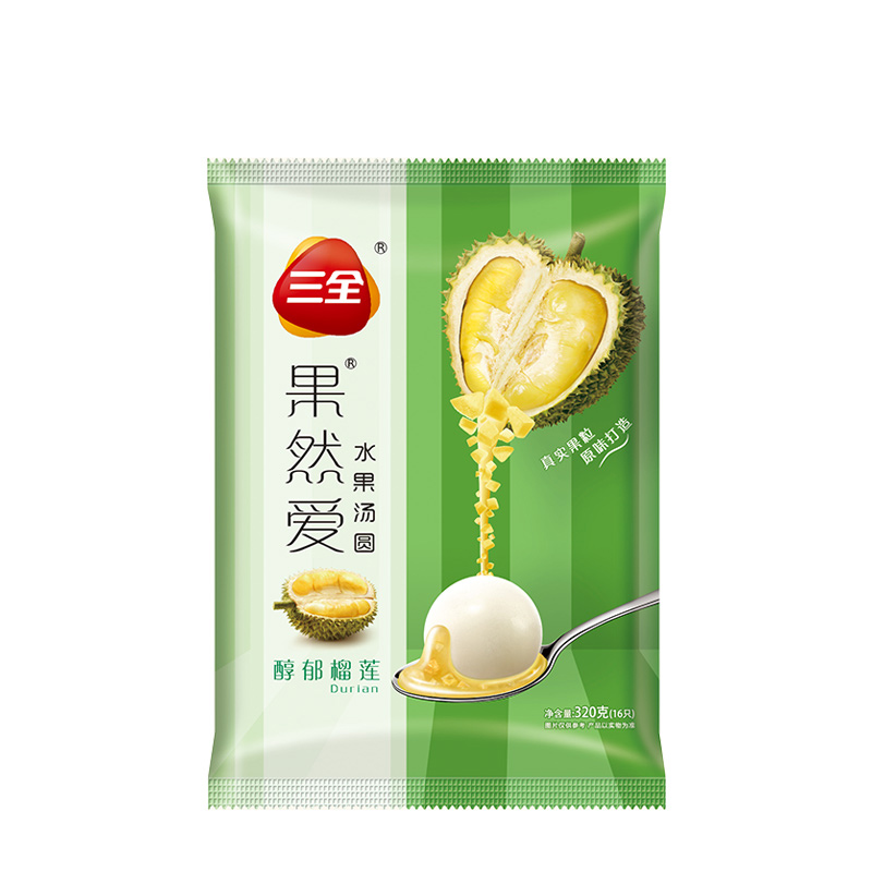 三全 果然爱系列 水果汤圆 醇郁榴莲口味 320g(16只)