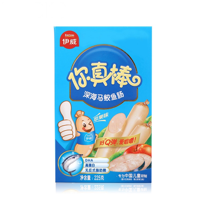 【苏宁红孩子】伊威你真棒深海马鲛鱼肠225g