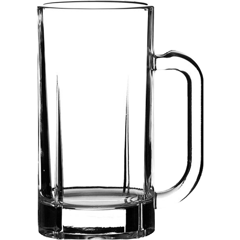 青苹果玻璃水杯茶杯EZ2233单层带把多用途果汁杯啤酒杯