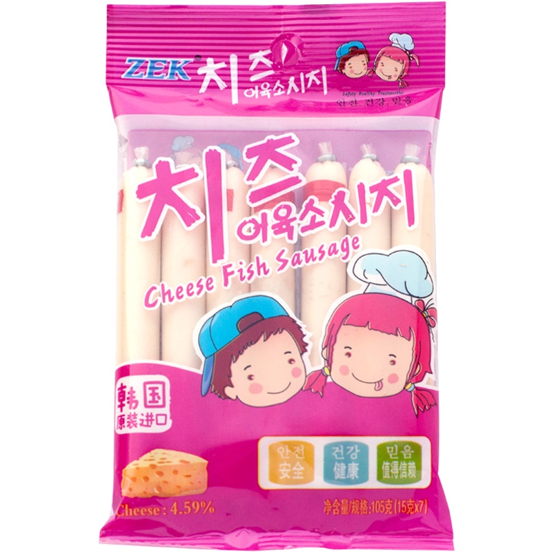 韩国进口 ZEK芝士鳕鱼肠105g(15g*7)/袋 儿童宝宝食品 进口零食