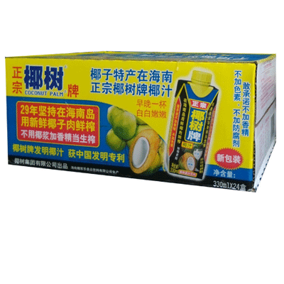 [苏宁易购超市]椰树牌椰汁330ML*24盒 箱装 植物蛋白饮料