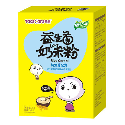 培康(TakeCare)超呵益生菌奶米粉纯营养配方225g 宝宝辅食