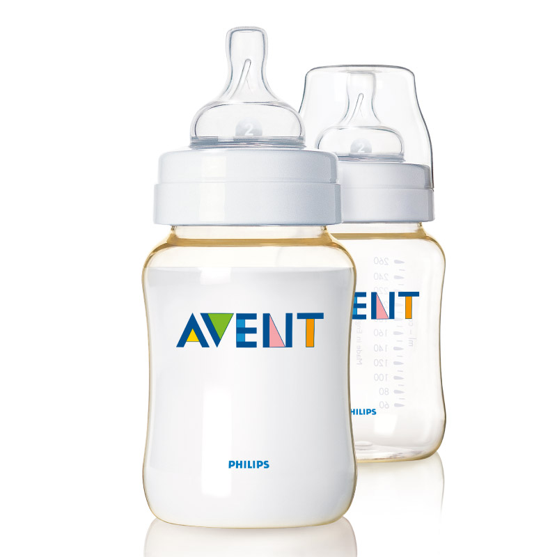 飞利浦 AVENT 新安怡宽口径九安士对装PES奶瓶260ml SCF663/27 英国原装进口