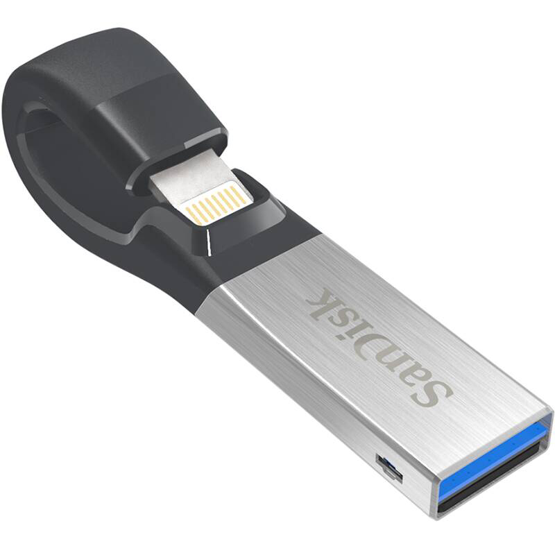 闪迪(SanDisk)iXpand V2欢欣i享64GB 苹果手机 电脑双用U盘 USB3.0银色