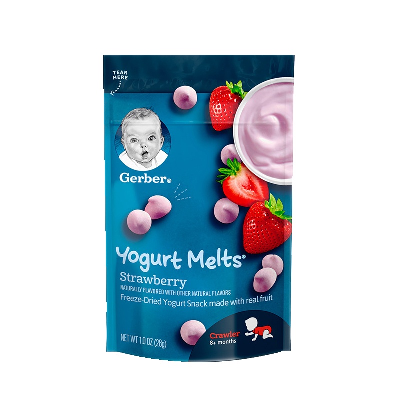 美国嘉宝酸奶溶豆草莓味 28g 儿童零食