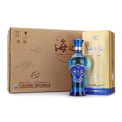 洋河(YangHe) 蓝色经典 海之蓝 52度 480ml*6 整箱装 浓香型白酒 口感绵柔 新老包装随机发货
