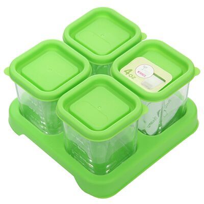 Green Sprouts 小绿芽玻璃食物储存盒婴儿辅食分格盒玻璃保鲜盒冷藏盒储存盒冷冻盒1-6岁储存新鲜的婴儿辅食