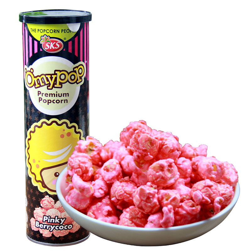 马来西亚进口 SKS草莓巧克力味爆米花 85克/罐