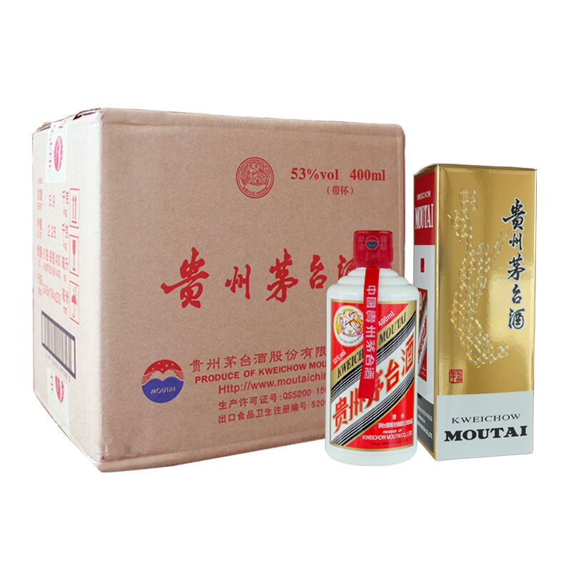 茅台 53度 飞天茅台 酱香型白酒 400mL*6瓶 (整箱装)