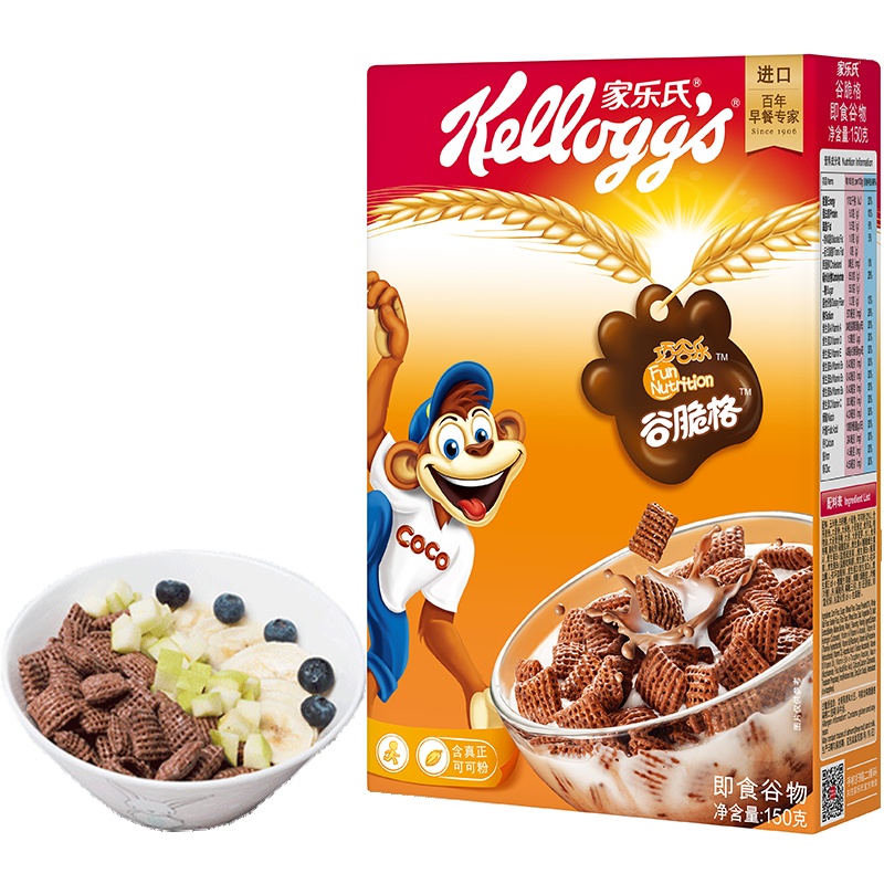 家乐氏（Kellogg‘s） 谷脆格150g麦片进口谷物早餐麦片可单做零食吃 即食冷冲饮
