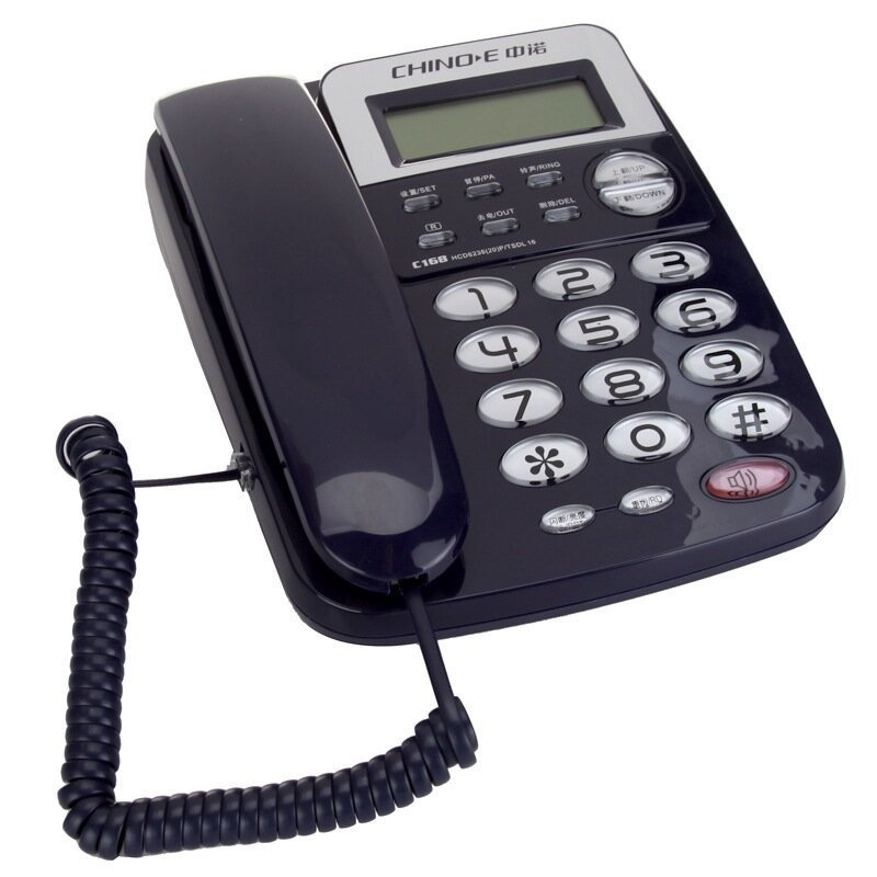 中诺(CHINO-E)C168电话机座机固定电话办公家用R键转接一键重拨免电池双接口 白色