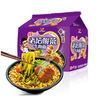 统一(GS)老坛酸菜牛肉面方便面121g*5袋