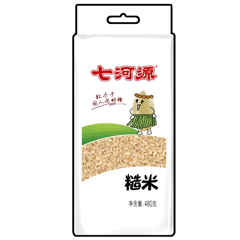 七河源 糙米480g 国产食品 粮油 杂粮 小米 无添加 胚芽大米 玄米 五谷 粗粮 粥米 真空装 大米伴侣