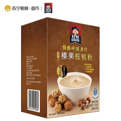 桂格（QUAKER）冲饮 珍膳磨坊榛果核桃粉170g盒装芝麻糊 (34g*5袋) 含糖