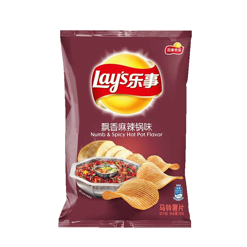 乐事(LAY'S) 薯片 飘香麻辣锅味70g袋装(休闲零食)