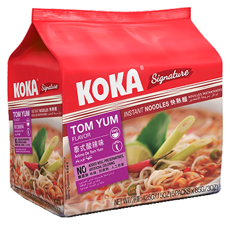 可口KOKA泰式酸辣味快熟面85g*5袋 新加坡进口 方便食品 方便面 夜宵 汤面