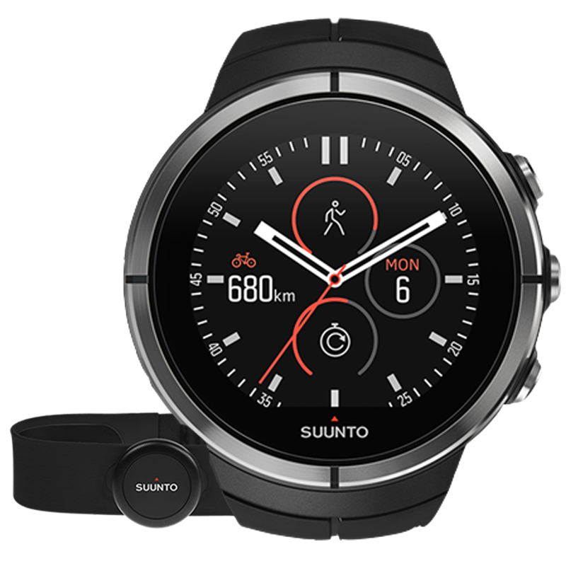 颂拓(SUUNTO)智能手表 斯巴达极限运动表精钢黑心率SS022951000