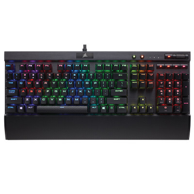 美商海盗船(USCorsair)Gaming系列 K70 LUX RGB 幻彩背光绝地求生电竞游戏机械键盘 黑色 红轴