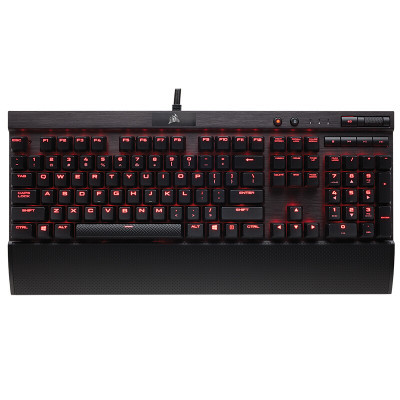 美商海盗船(USCorsair)Gaming系列 K70 LUX红色背光樱桃MX轴绝地求生游戏机械键盘 黑色 茶轴