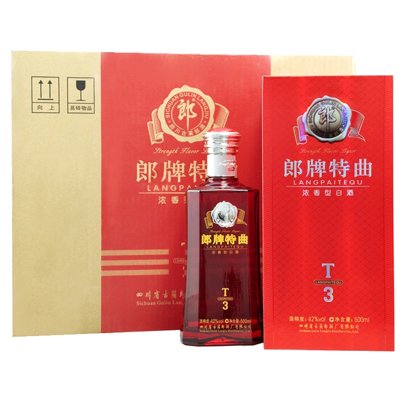 郎酒 郎牌特曲 T3 42度 500ml*6瓶 整箱装白酒 浓香型