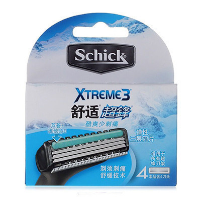 schick 舒适 超锋3剃须刀头替换装（4个刀头装）