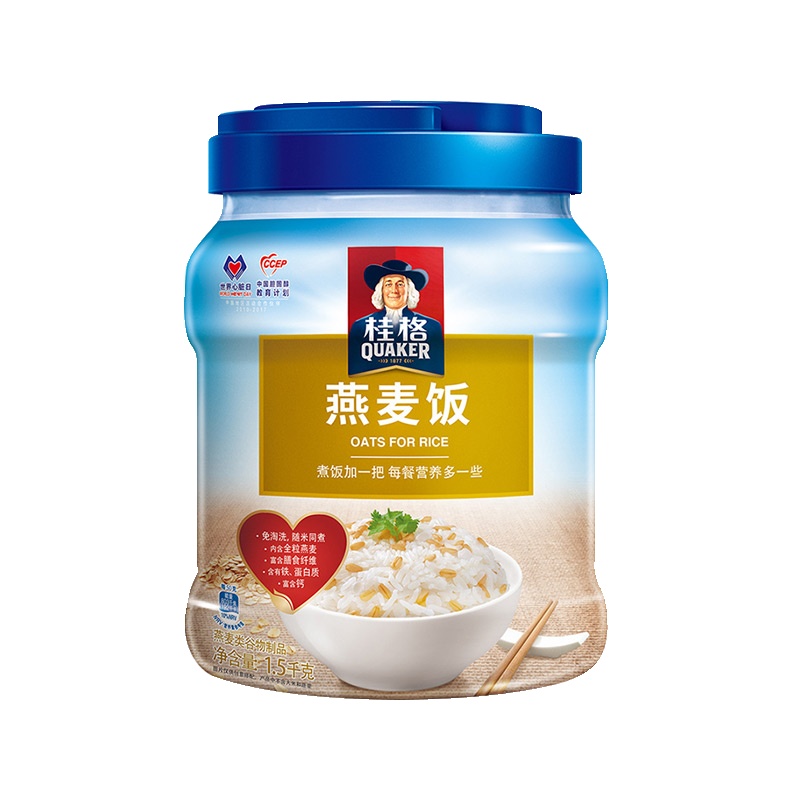 桂格（QUAKER）谷香多珍燕麦饭 1500g罐装 米饭搭档