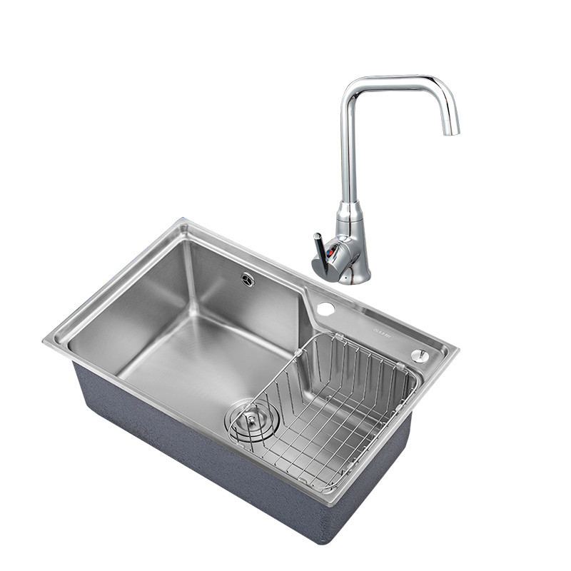 ARROW箭牌卫浴不锈钢水槽单槽厨房水池洗菜盆AE5502含龙头AE4502