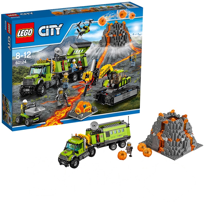 LEGO乐高CityVolcanoExplorers-城市系列-火山探险基地60124 6-14岁塑料积木200块以上